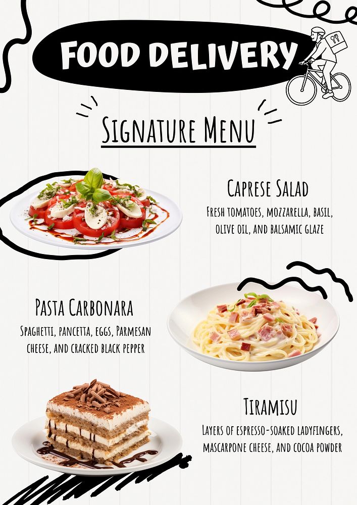 Signature menu template 