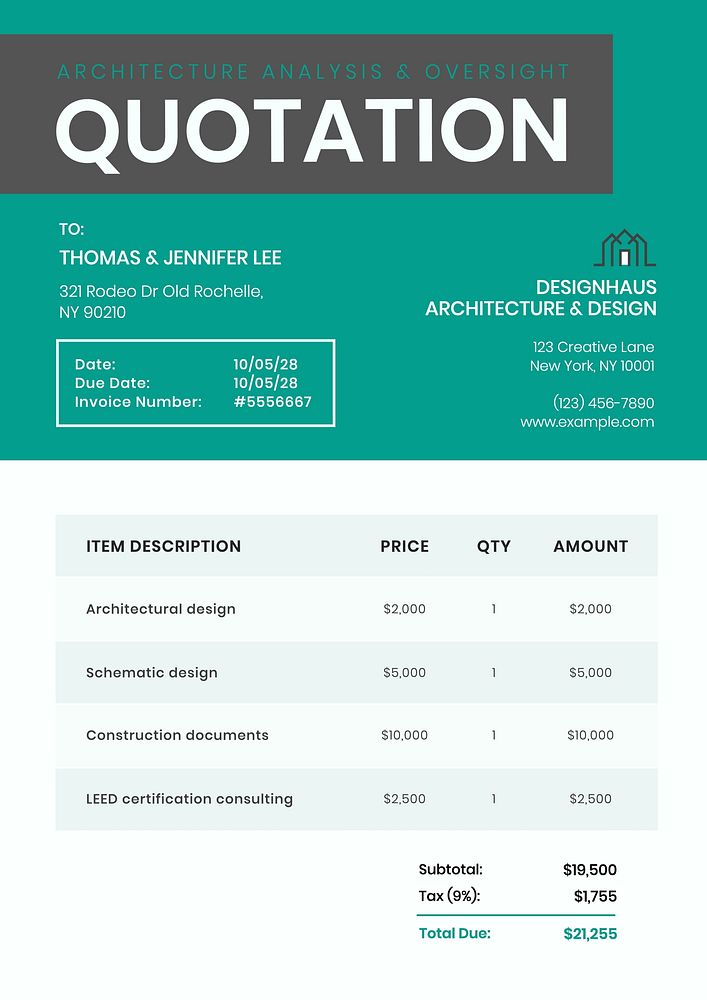 Quotation template, finance & accounting design