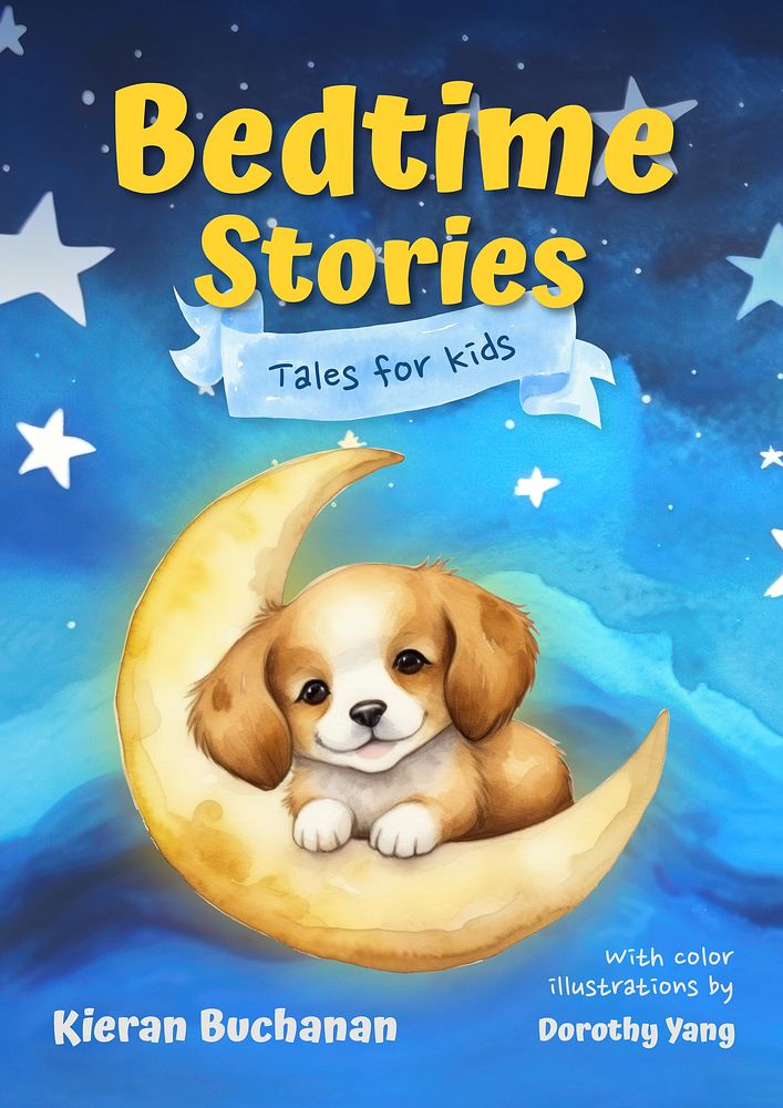 Bedtime stories book cover template