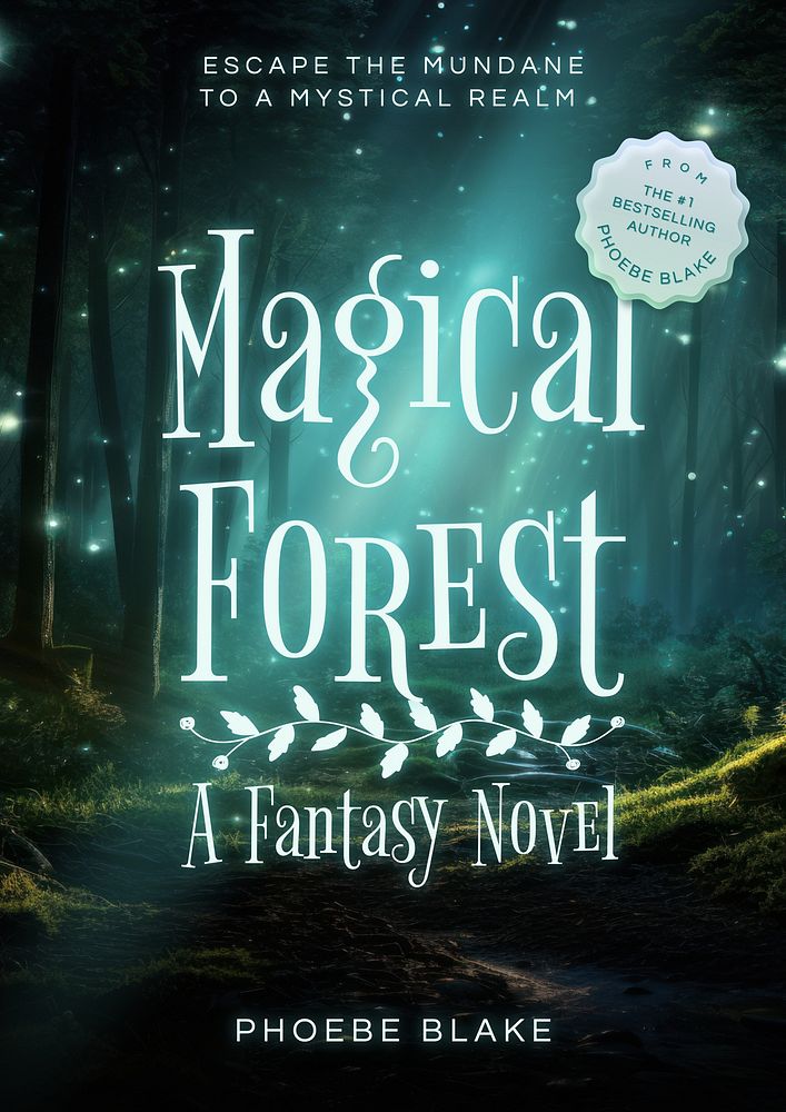 Magical forest book cover template