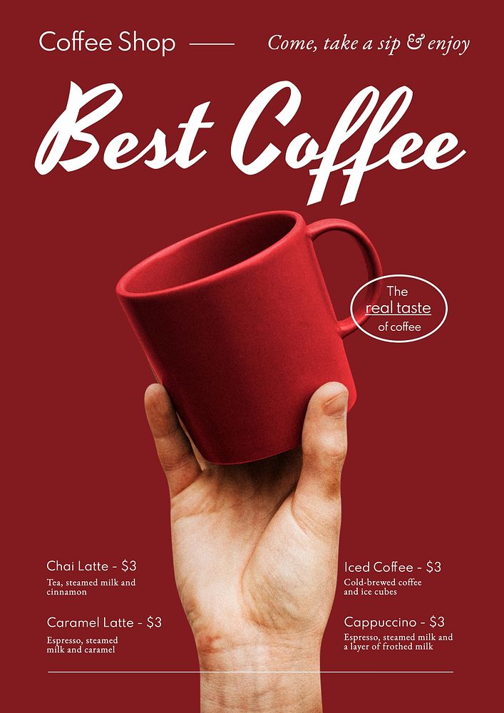 Coffee menu template 