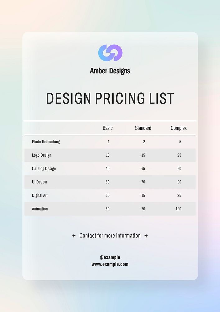 Graphic design invoice template