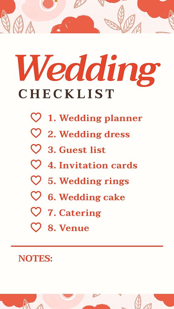 Wedding checklist template