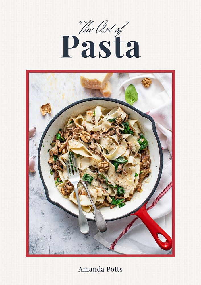 Pasta cook book cover template