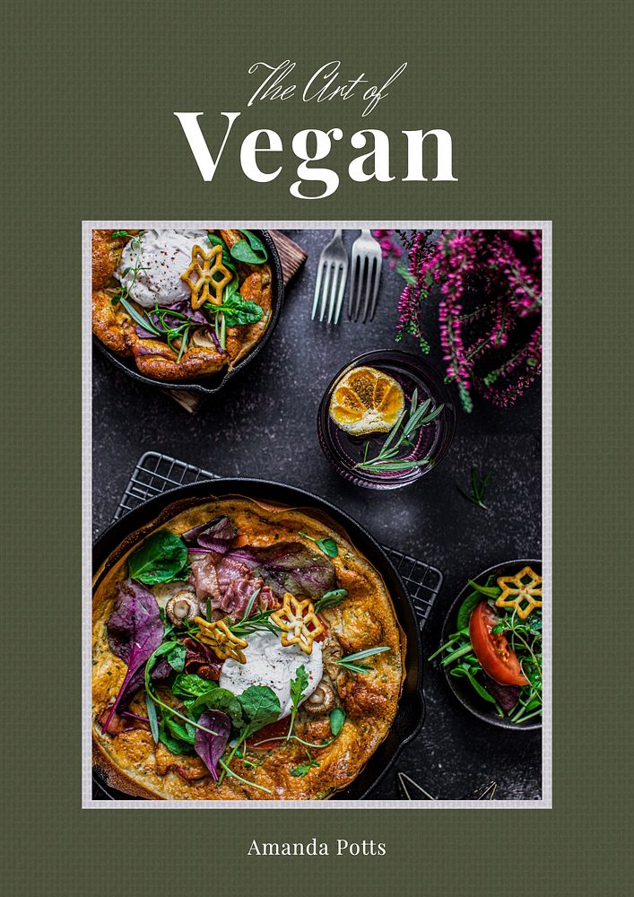 Vegan cook book cover template