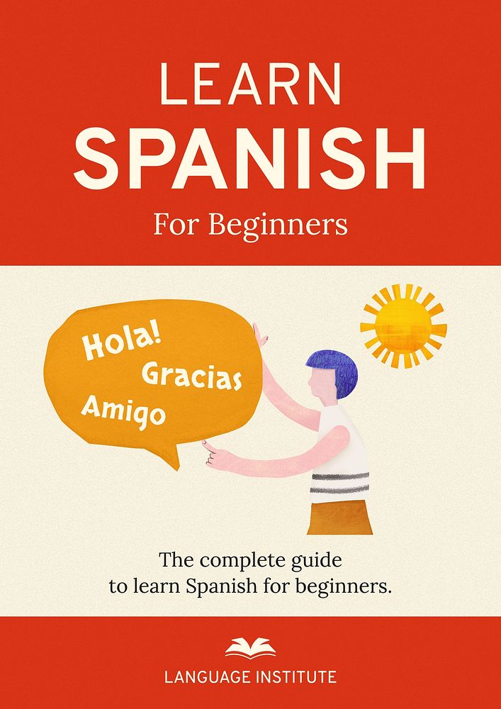 Spanish language book cover template