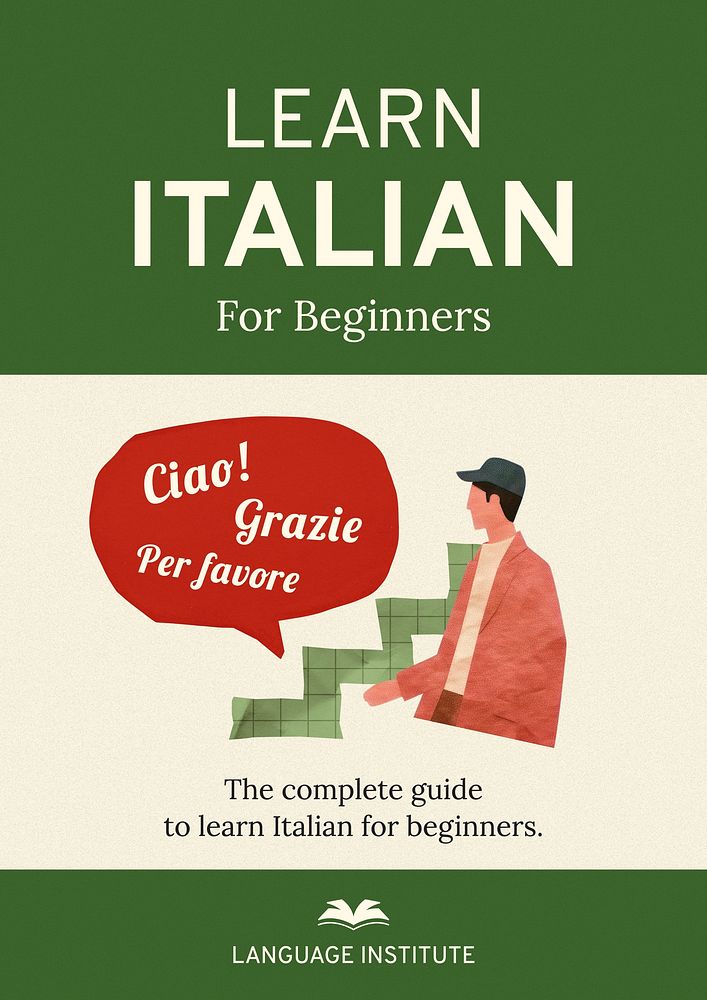Italian language book cover template