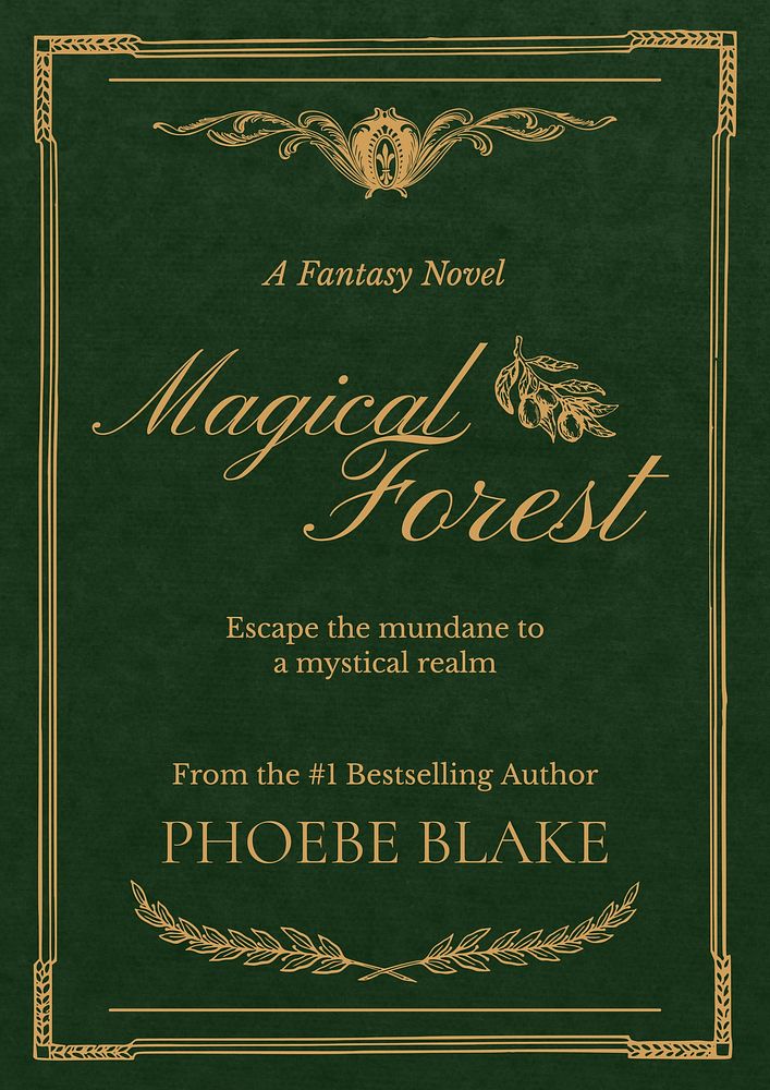 Magical forest book cover template