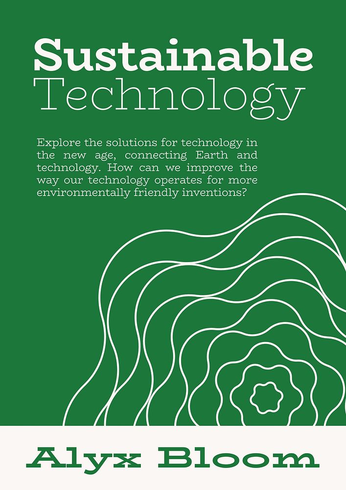 Sustainable technology book cover template