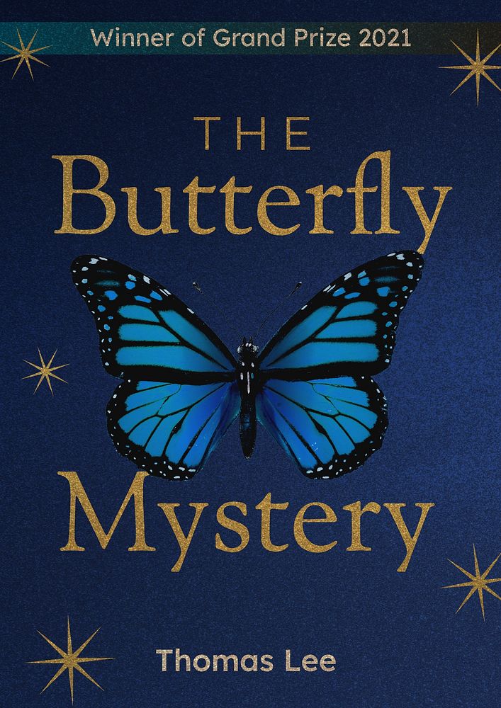 Butterfly mystery book cover template