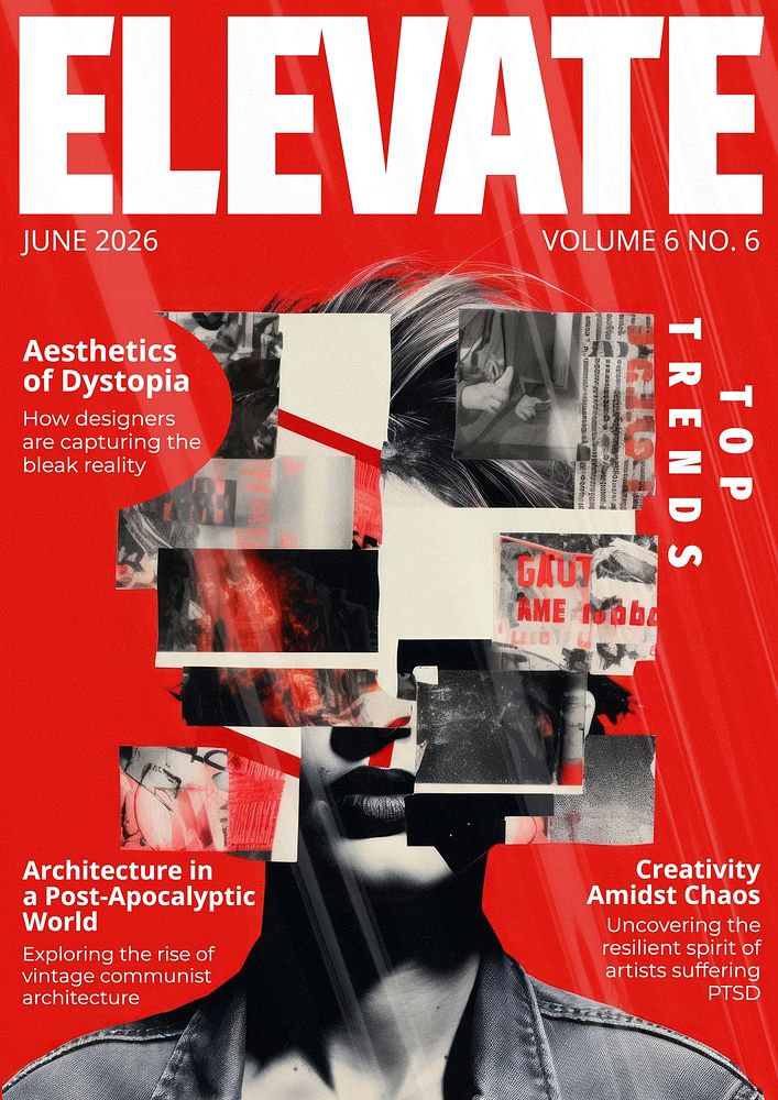 Elevate art magazine cover template