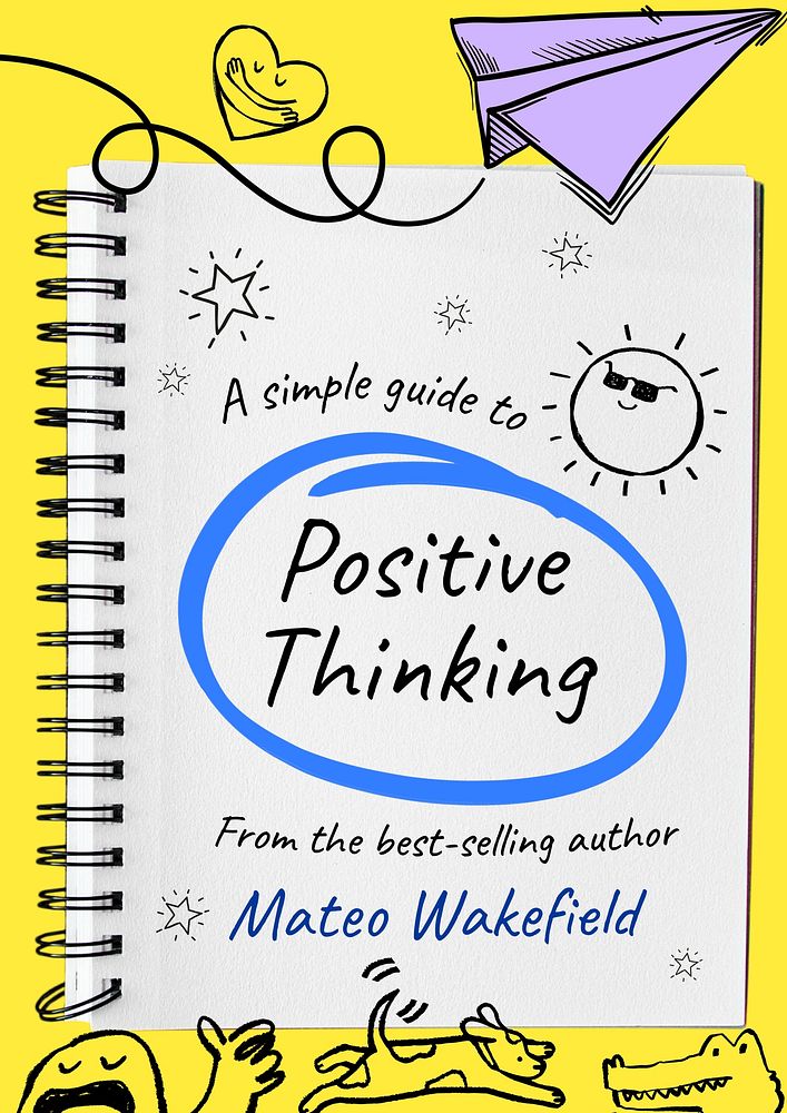 Positive thinking book cover template
