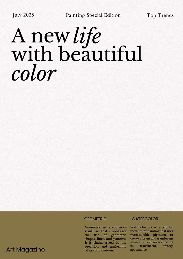 Art magazine cover template | Free Photo - rawpixel