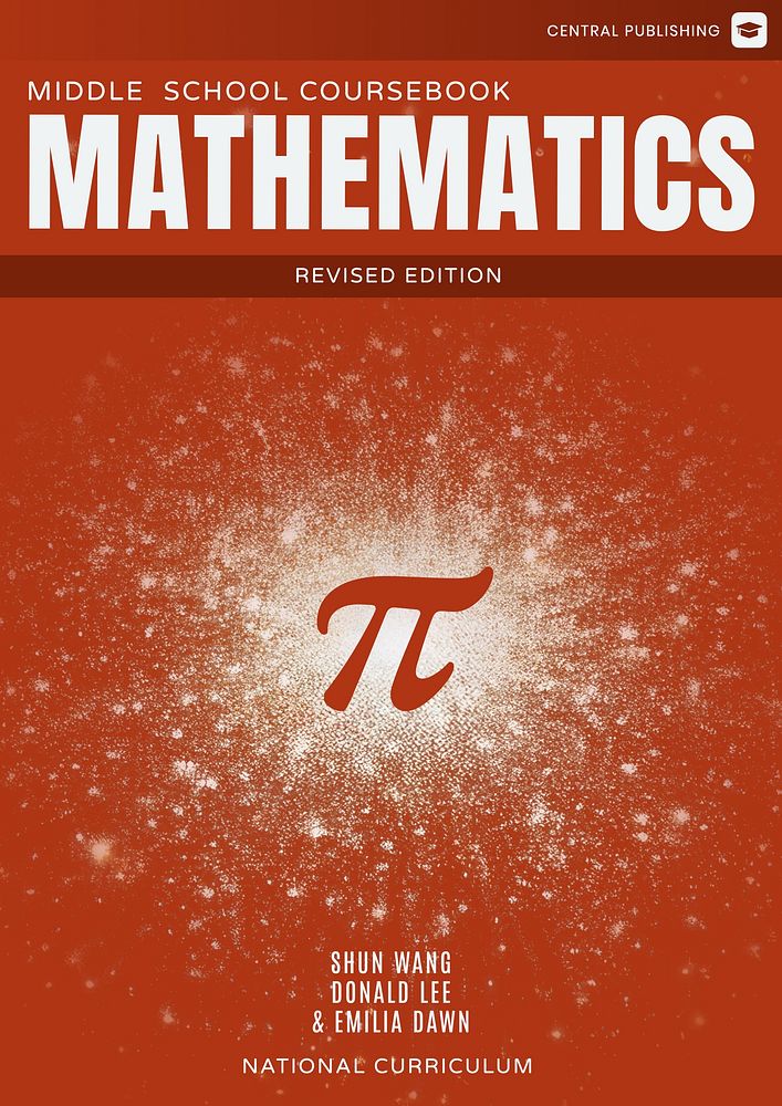 Maths textbook cover template