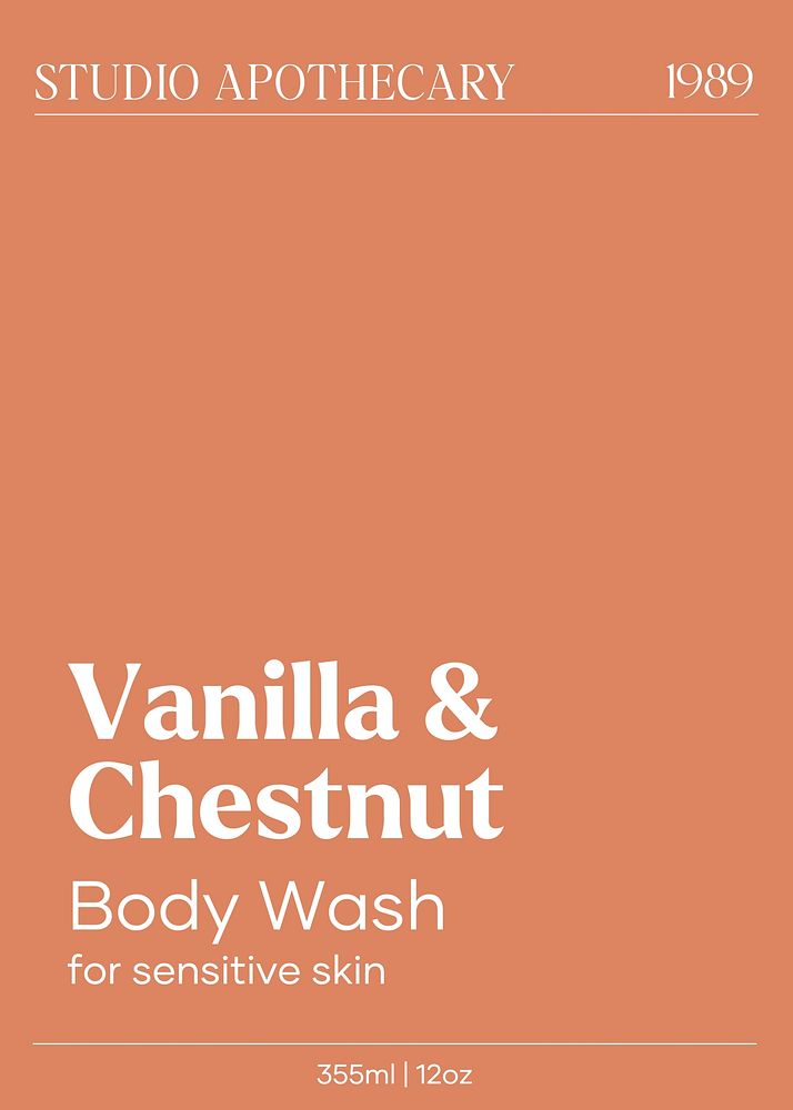 Body wash label template Free Photo rawpixel