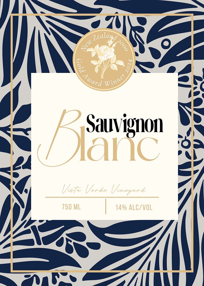 Sauvignon blanc label template