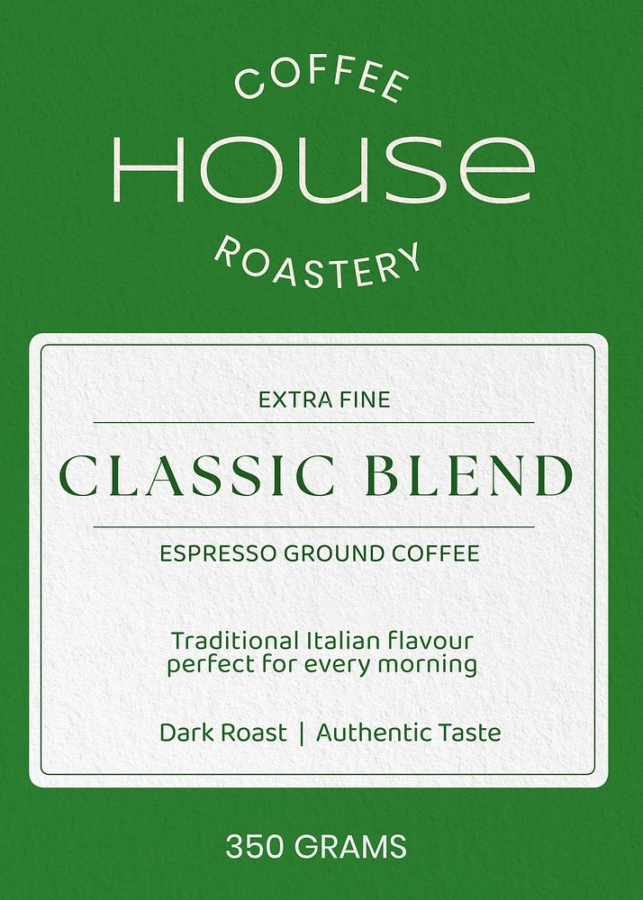 Ground coffee  label template  design