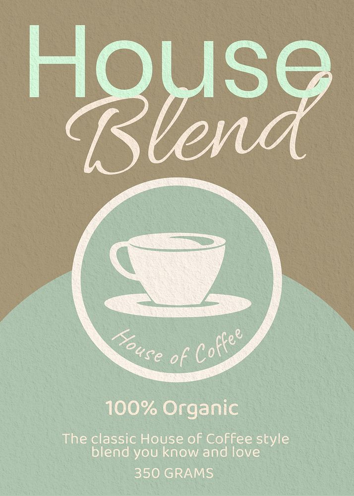 Coffee blend  label template