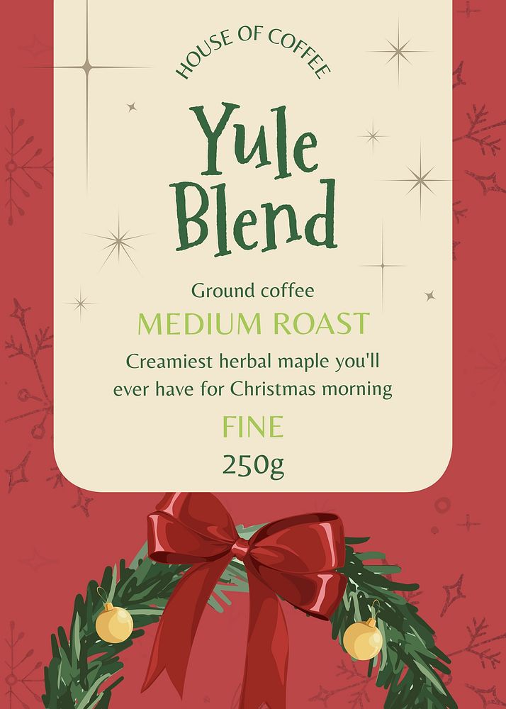 Ground coffee  label template