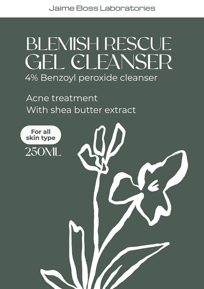 Cleanser  label template