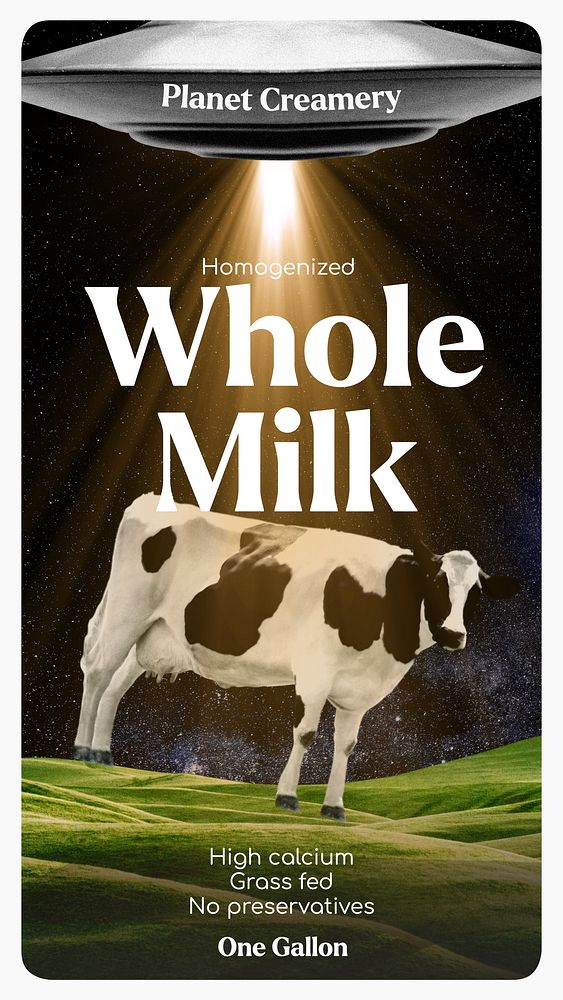 Whole milk  label template