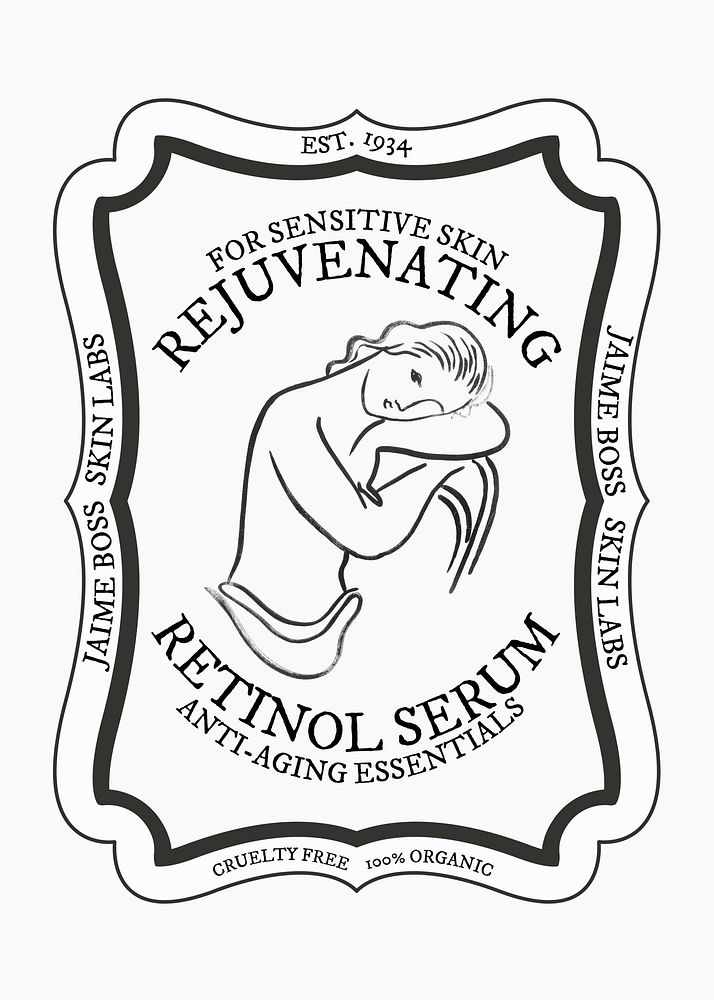 Retinol serum  label template
