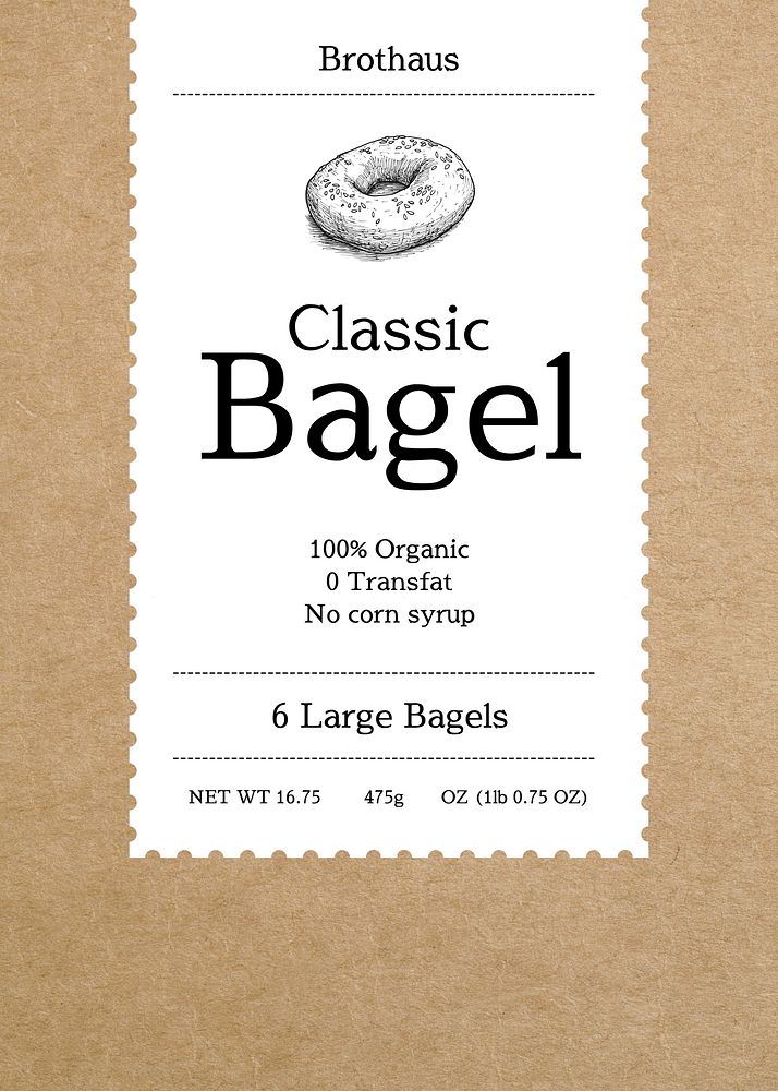 Bagel label template  design