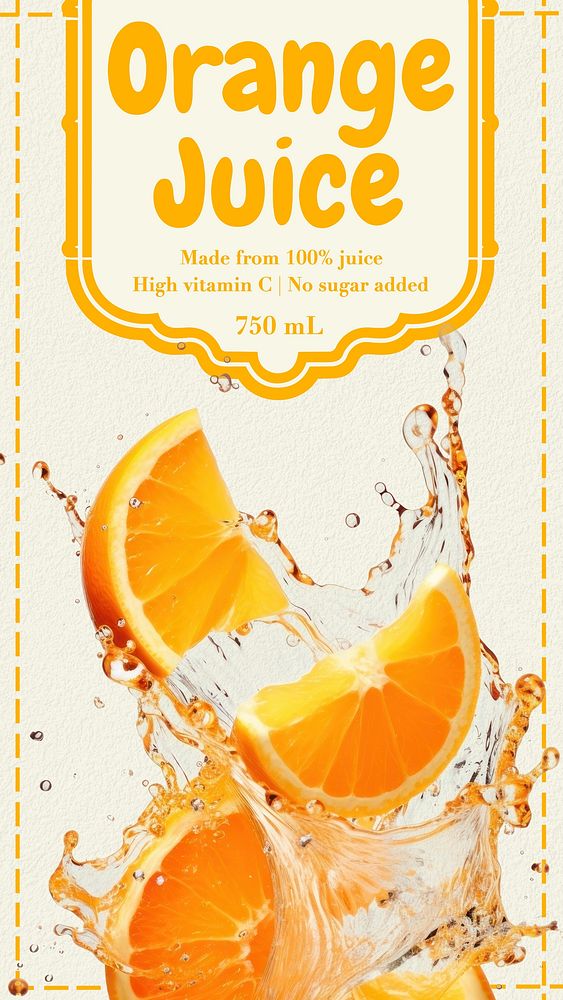 Orange juice label template