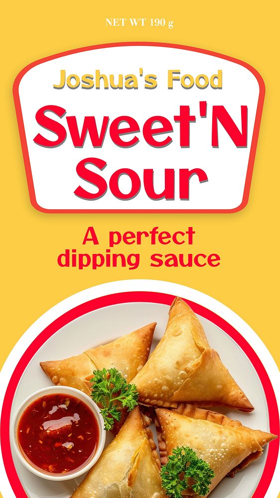 Sweet and sour sauce label template