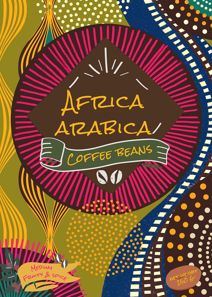 Africa arabica coffee label template