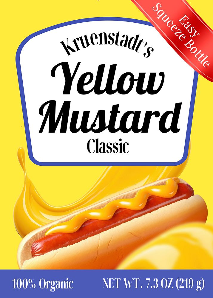 Yellow mustard label template