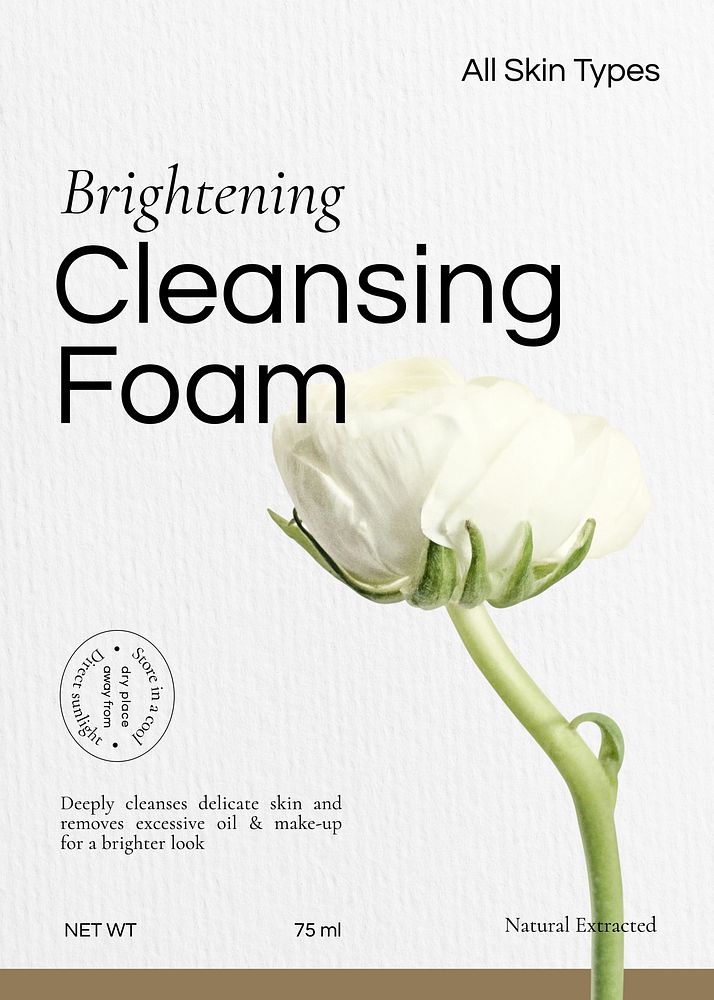 Cleansing foam label template