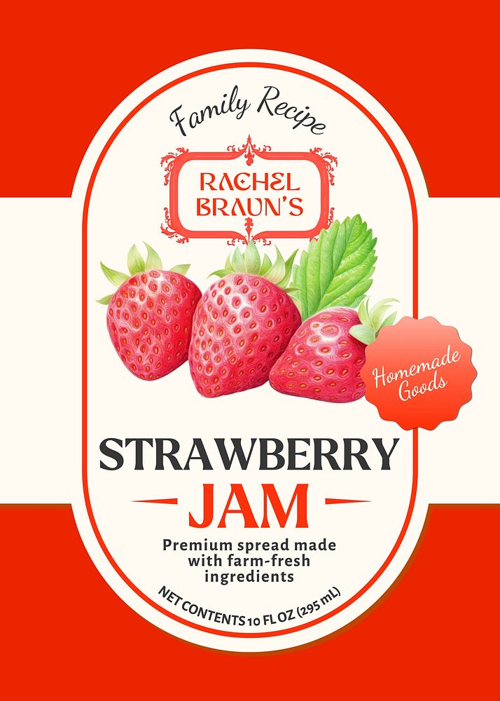 Strawberry jam label template