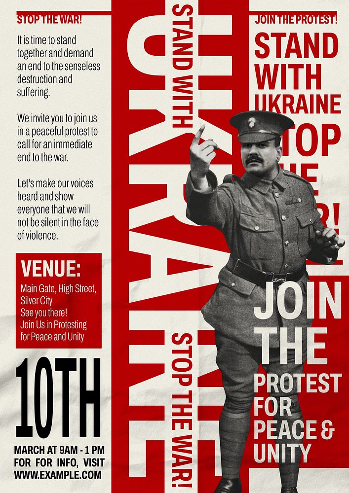 Ukraine war poster template