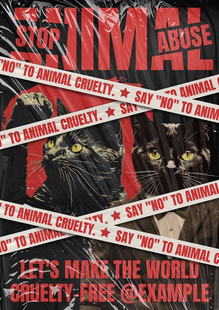 Animal abuse campaign  poster template