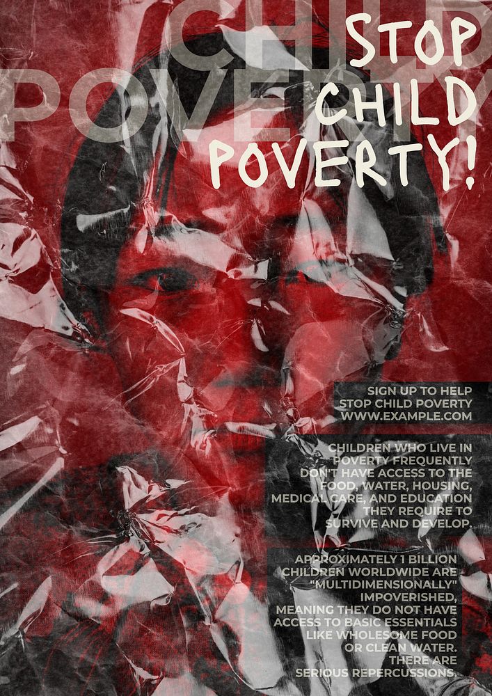 Stop child poverty poster template