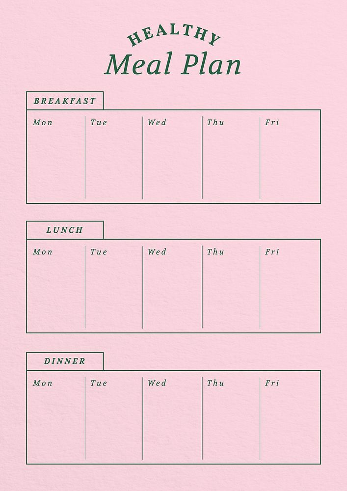 Meal  planner template,  digital note design