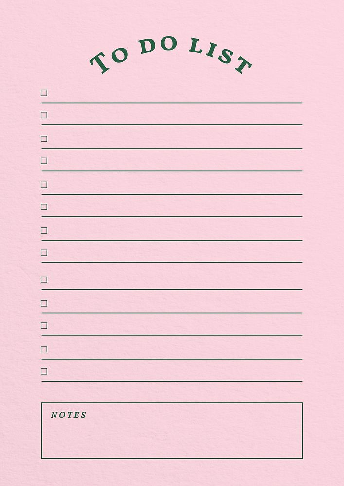 To do list planner template,  digital note design