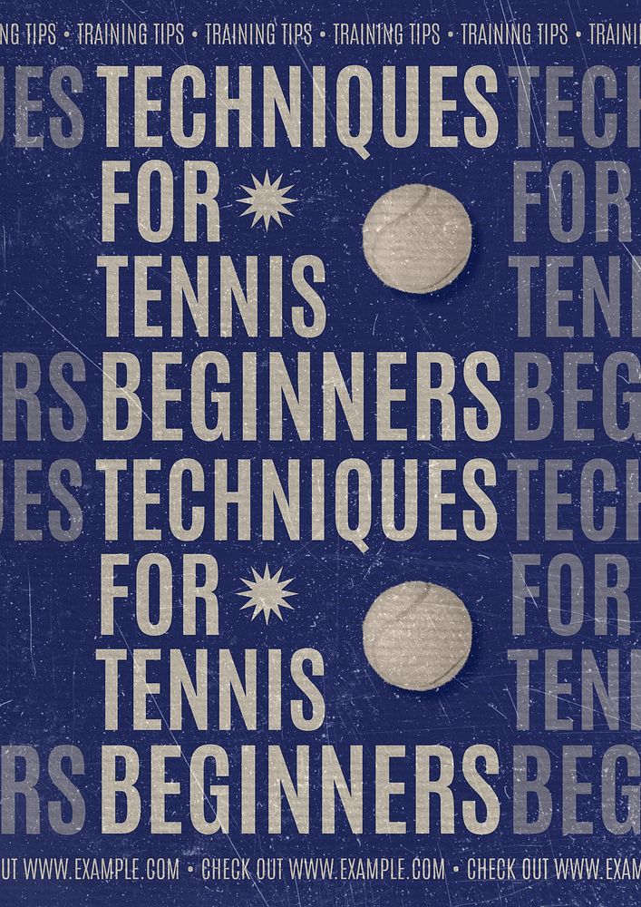 Beginner tennis techniques poster template