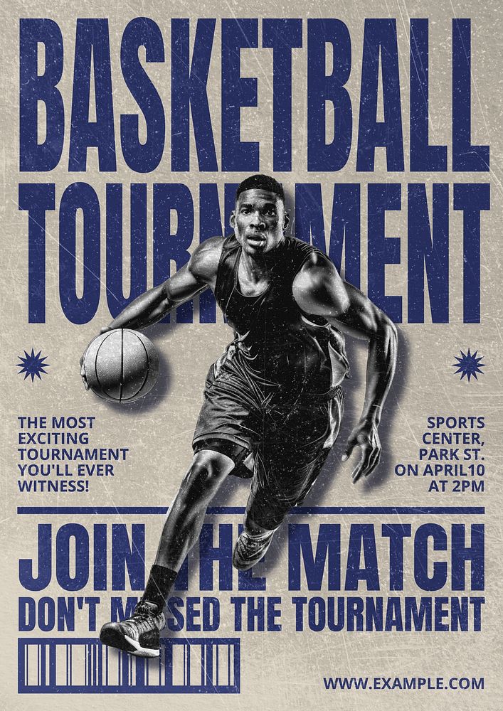 Basketball tournament  poster template
