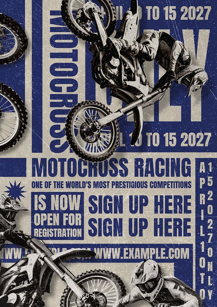 Motocross racing poster template