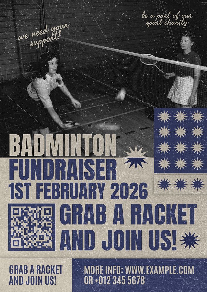 Badminton event  poster template