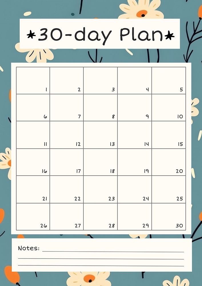 Monthly plan planner template