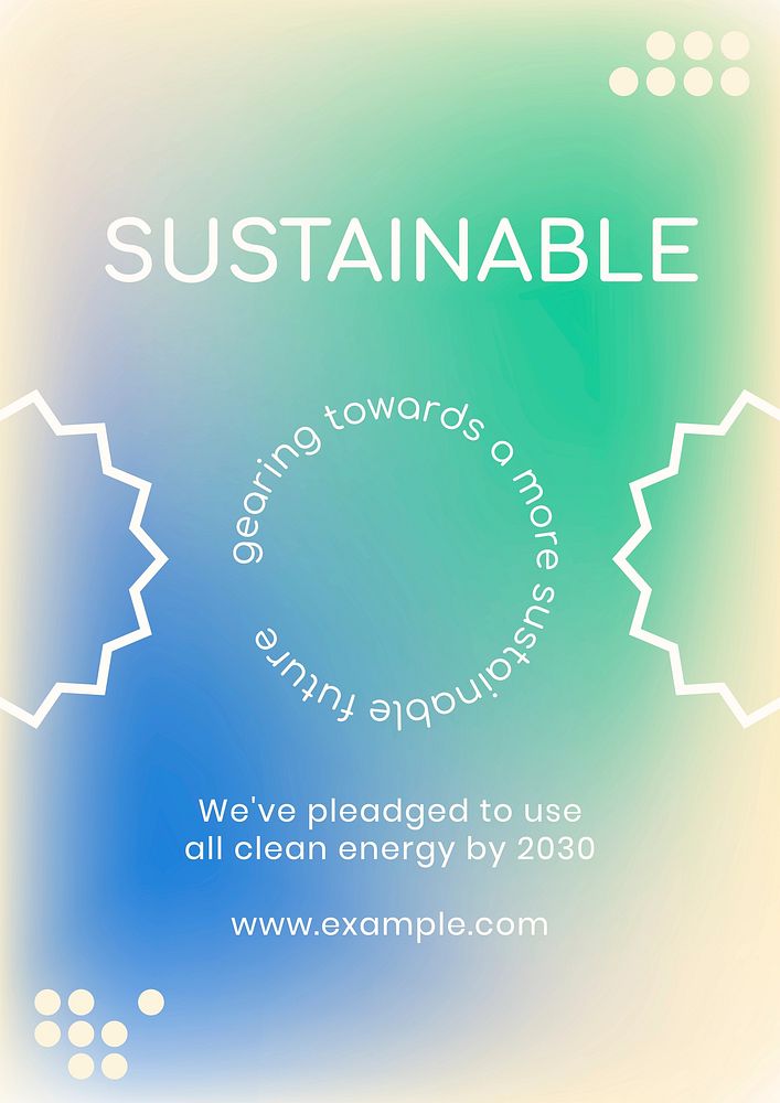 Sustainable future poster template  design