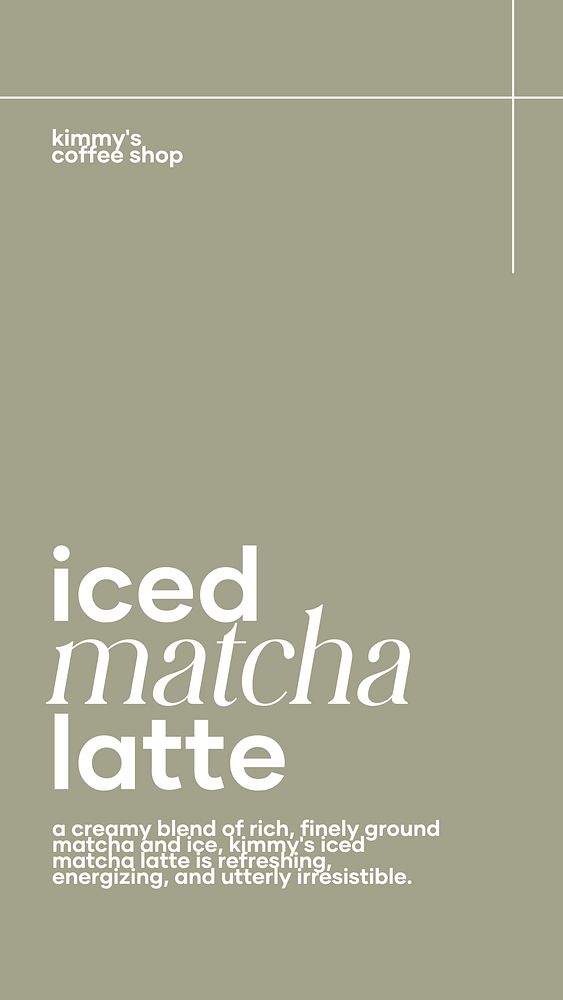 Iced matcha latte Instagram story template