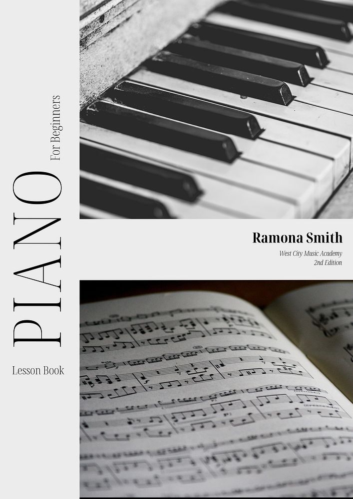 Music lesson book cover template