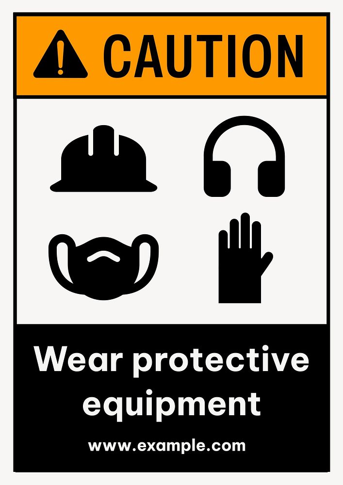 Caution sign poster template