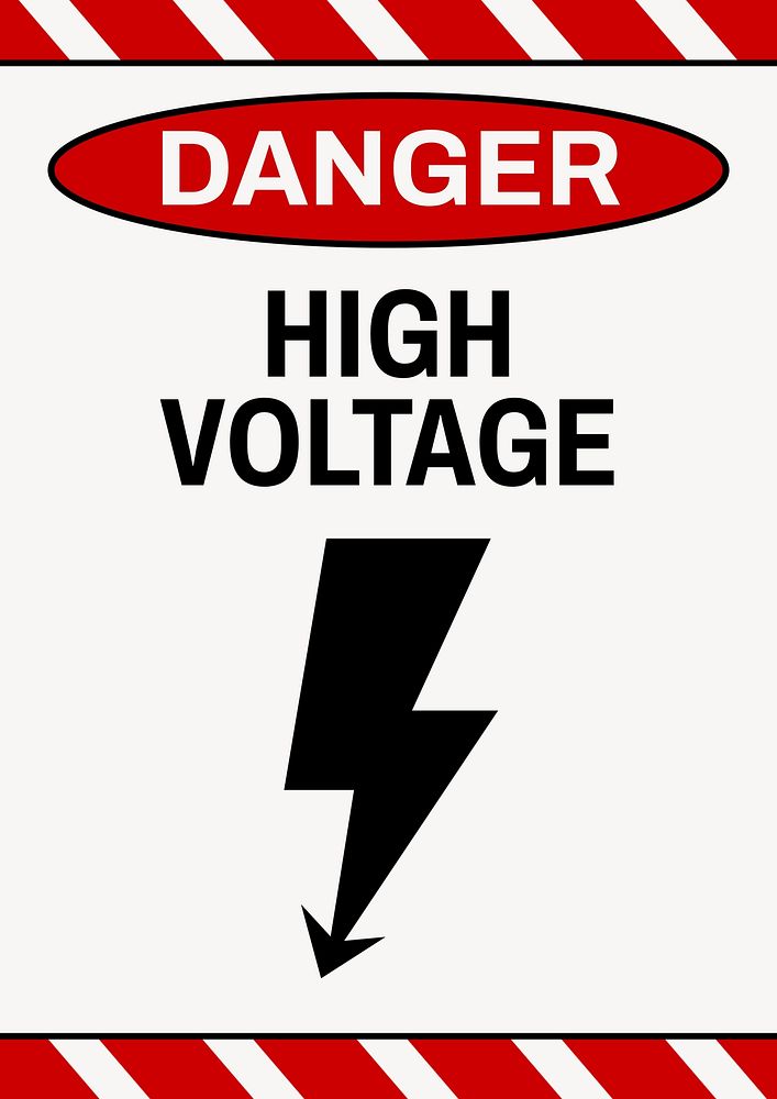High voltage poster template