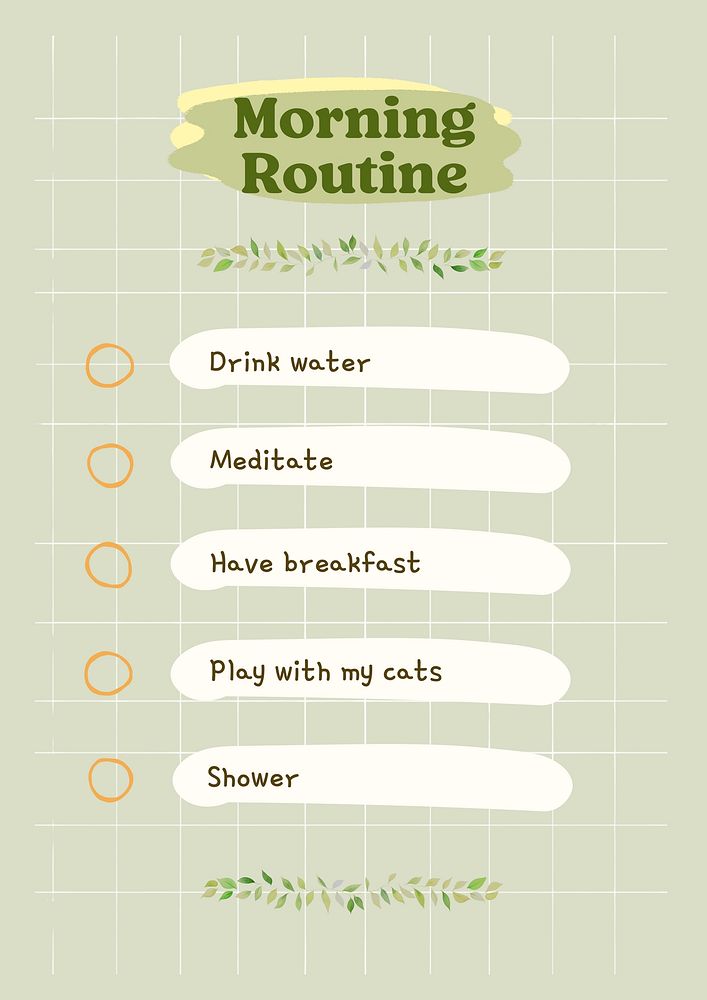 Morning routine planner templates