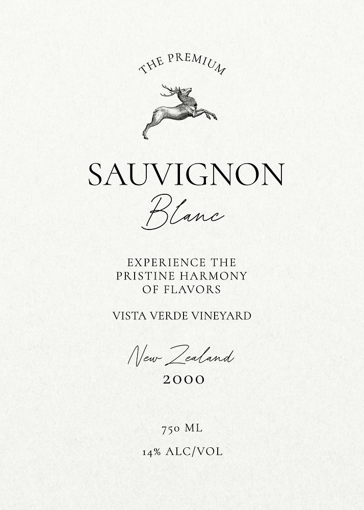 Sauvignon blanc label template